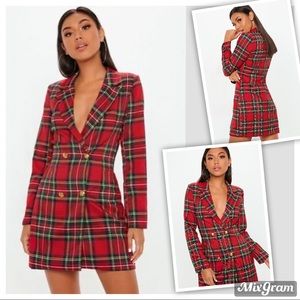 Missguided Checkered Blazer Dress
